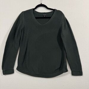 Talbots Dark Green V-Neck Women's Lightweight Sweater Size Medium